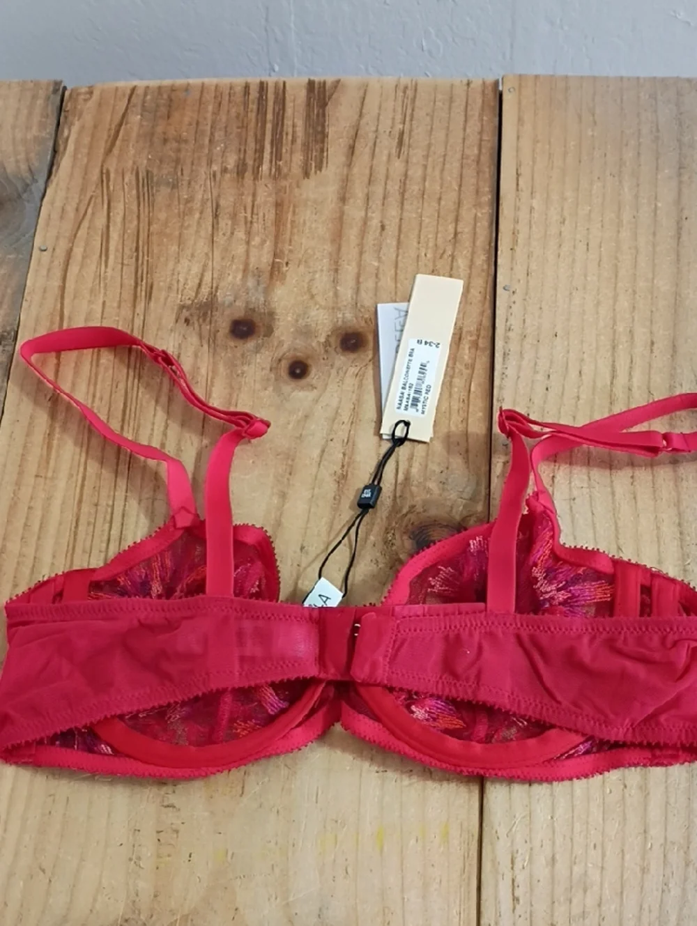 Cosabella Red Lace Maasai Balconette Bra Size 34B NWT Mystic Red